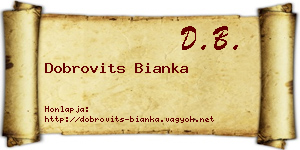 Dobrovits Bianka névjegykártya